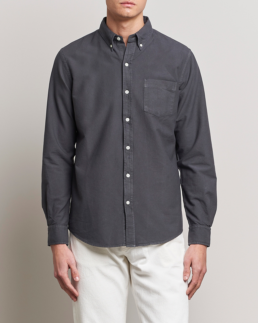 Heren |  | Colorful Standard | Classic Organic Oxford Button Down Shirt Lava Grey