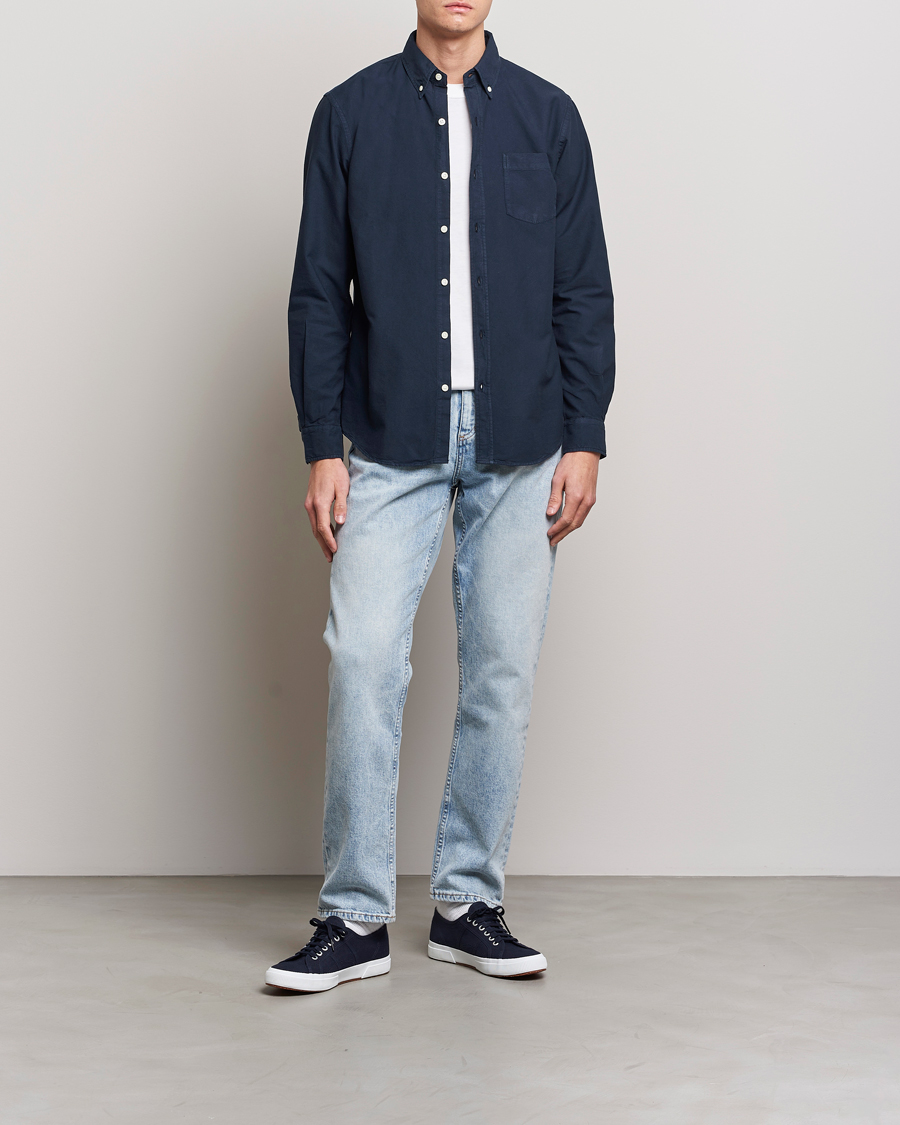 Heren | Overhemden | Colorful Standard | Classic Organic Oxford Button Down Shirt Navy Blue