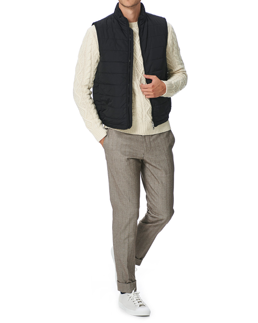 Heren | Broeken | Oscar Jacobson | Nolan Drawstring Herringbone Trousers Light Brown