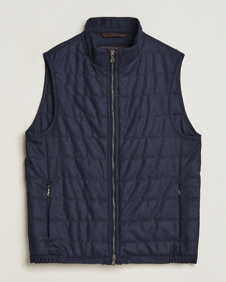 Heren | Jassen | Oscar Jacobson | Liner EVO Flannel Waistcoat Navy