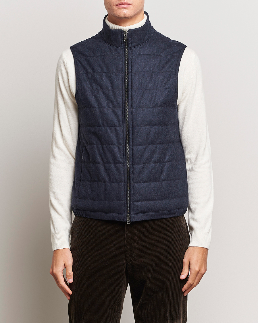 Heren | Jassen | Oscar Jacobson | Liner EVO Flannel Waistcoat Navy