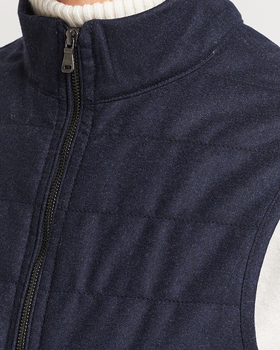Heren | Jassen | Oscar Jacobson | Liner EVO Flannel Waistcoat Navy