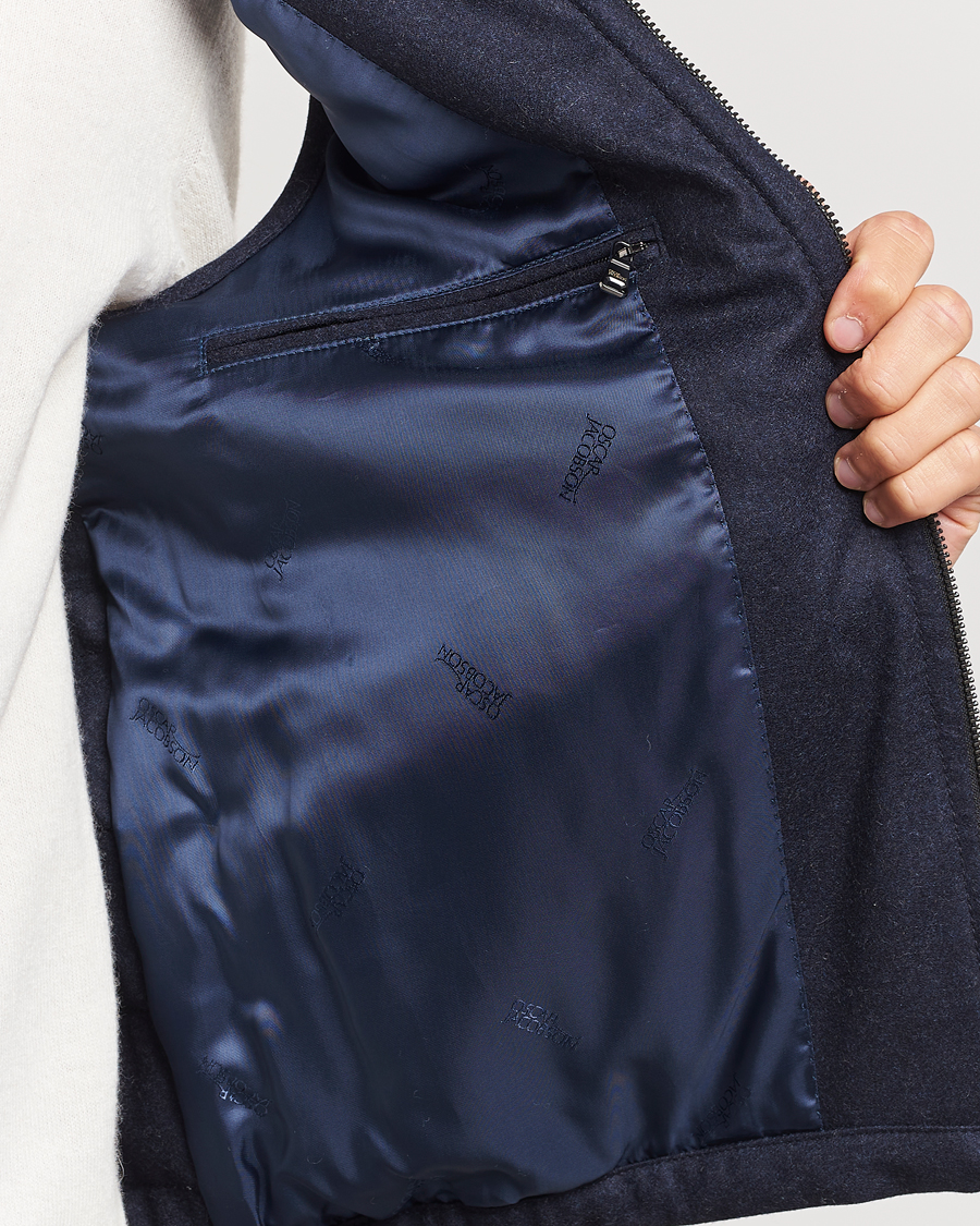 Heren | Jassen | Oscar Jacobson | Liner EVO Flannel Waistcoat Navy