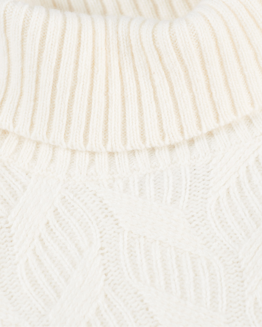 Heren | Truien | Oscar Jacobson | Samir Wool/Cashmere Cable Rollneck Creme