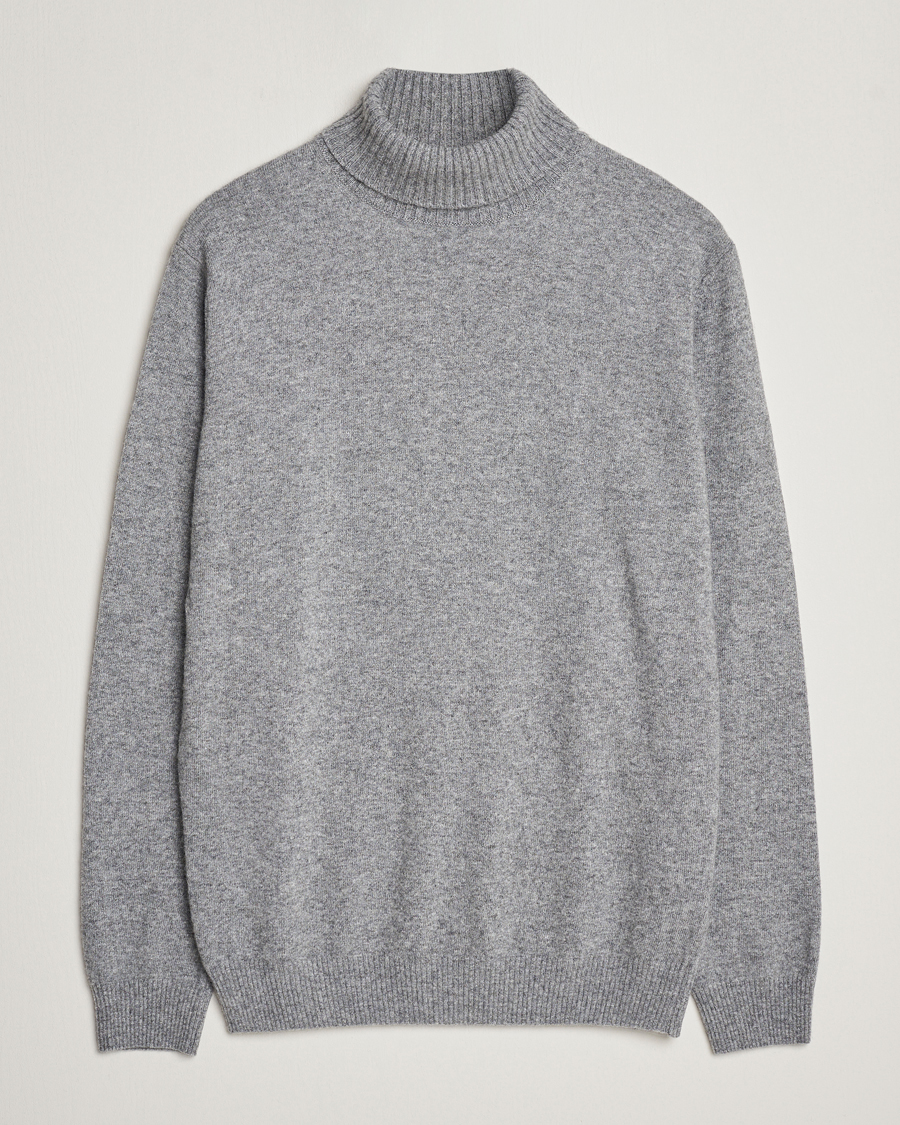 Heren | Truien | Oscar Jacobson | Salim Wool/Cashmere Rollneck Light Grey