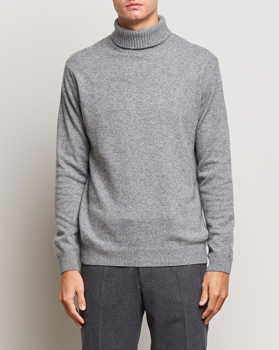Heren | Truien | Oscar Jacobson | Salim Wool/Cashmere Rollneck Light Grey