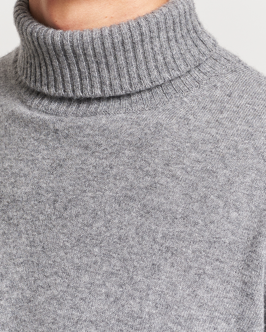 Heren | Truien | Oscar Jacobson | Salim Wool/Cashmere Rollneck Light Grey