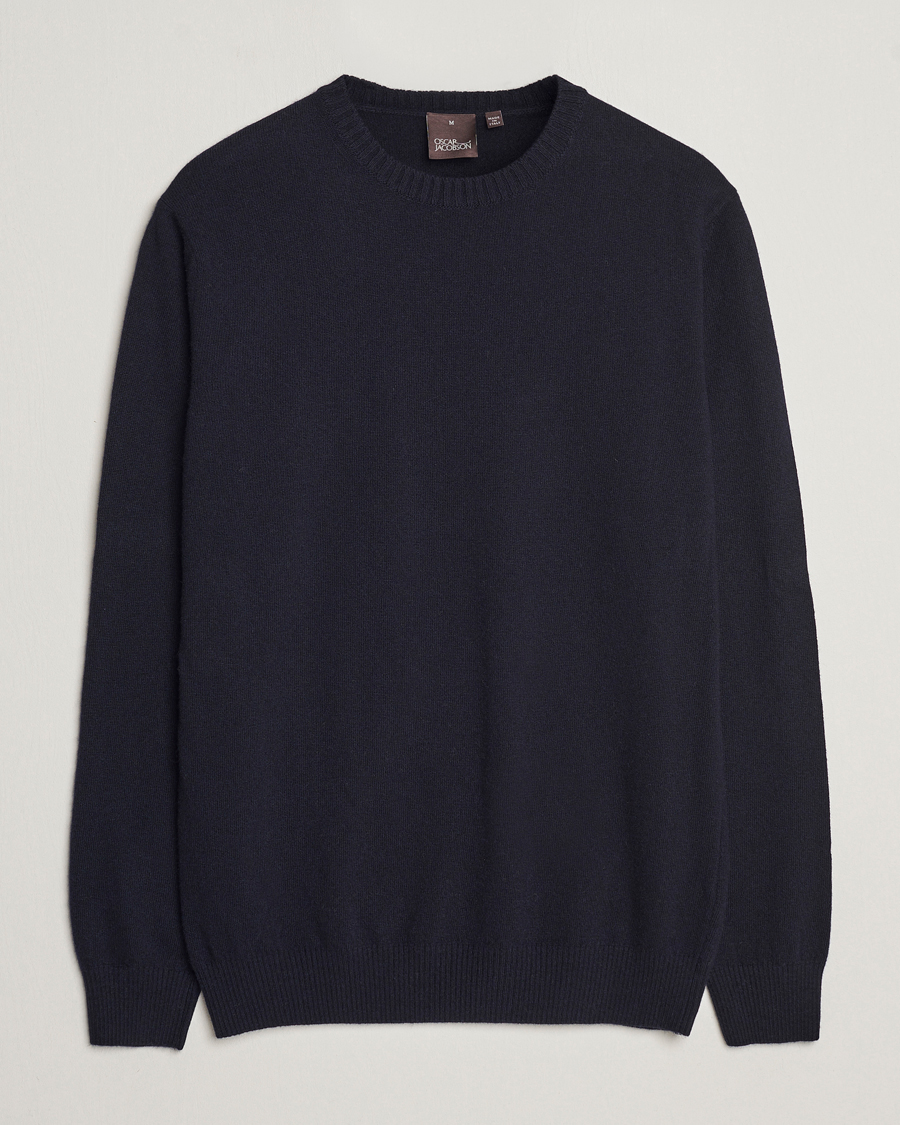 Heren | Truien | Oscar Jacobson | Valter Wool/Cashmere Round Neck Navy