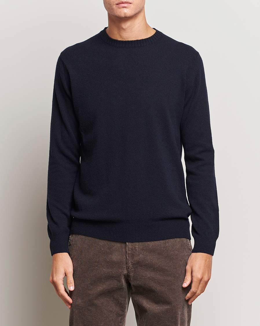 Heren | Truien | Oscar Jacobson | Valter Wool/Cashmere Round Neck Navy
