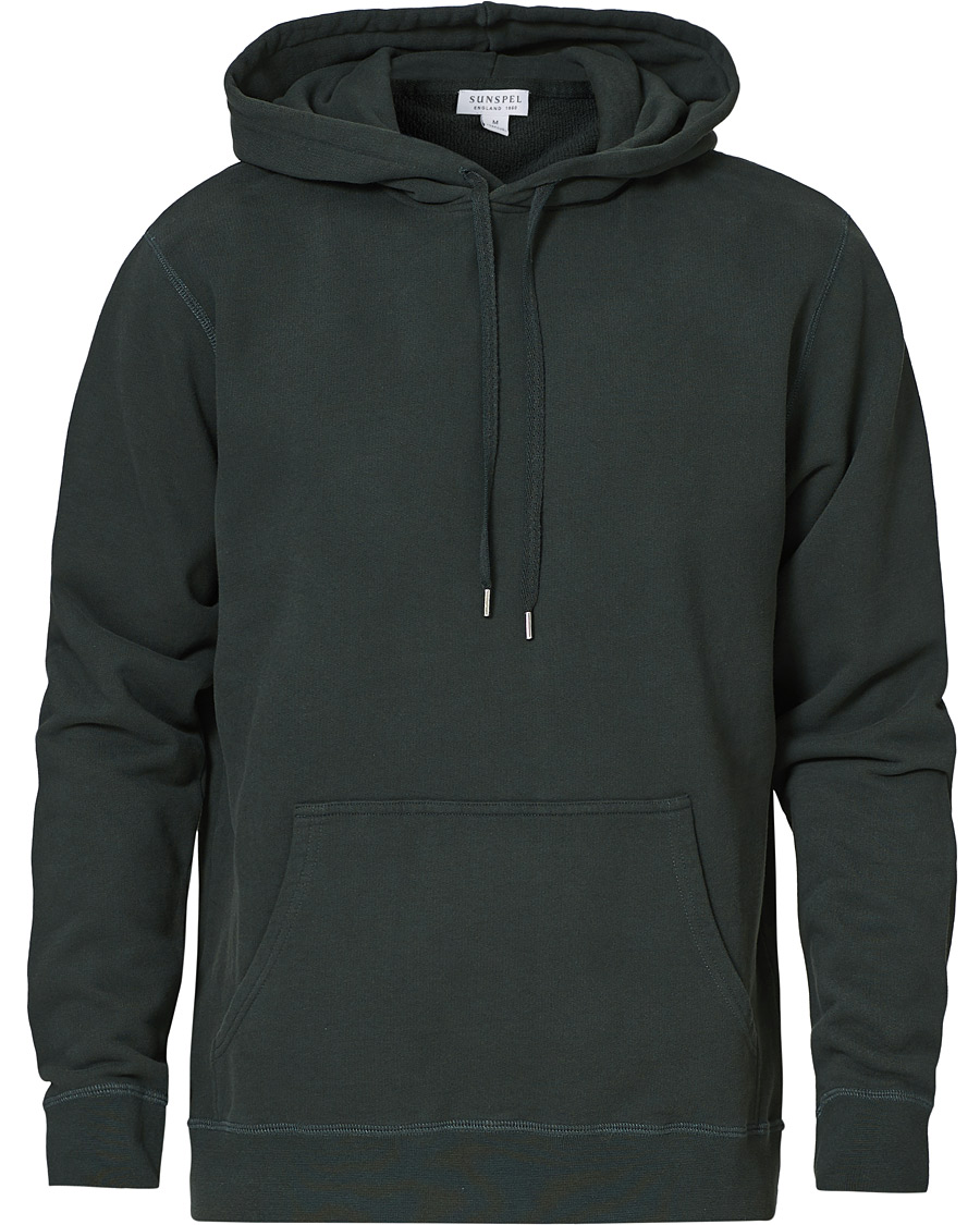 Heren | Truien | Sunspel | Loopback Hoodie Forest Green