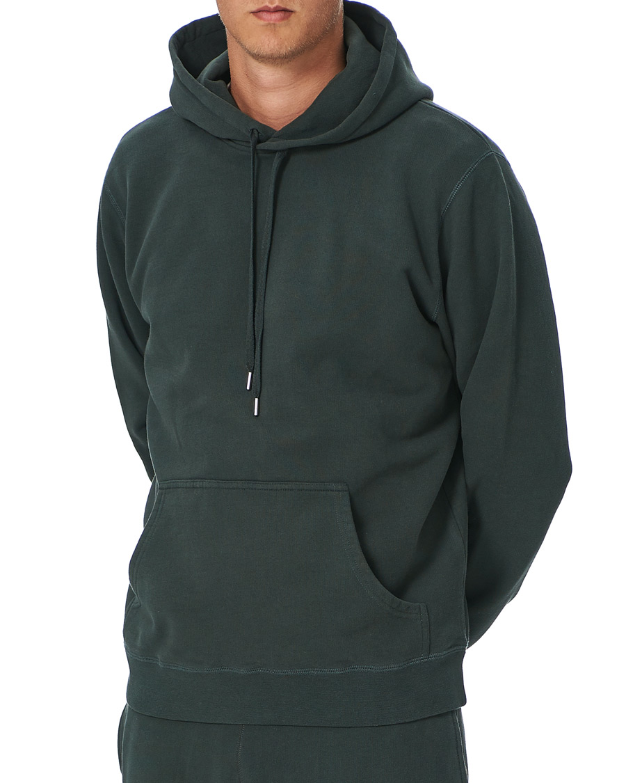 Heren | Truien | Sunspel | Loopback Hoodie Forest Green
