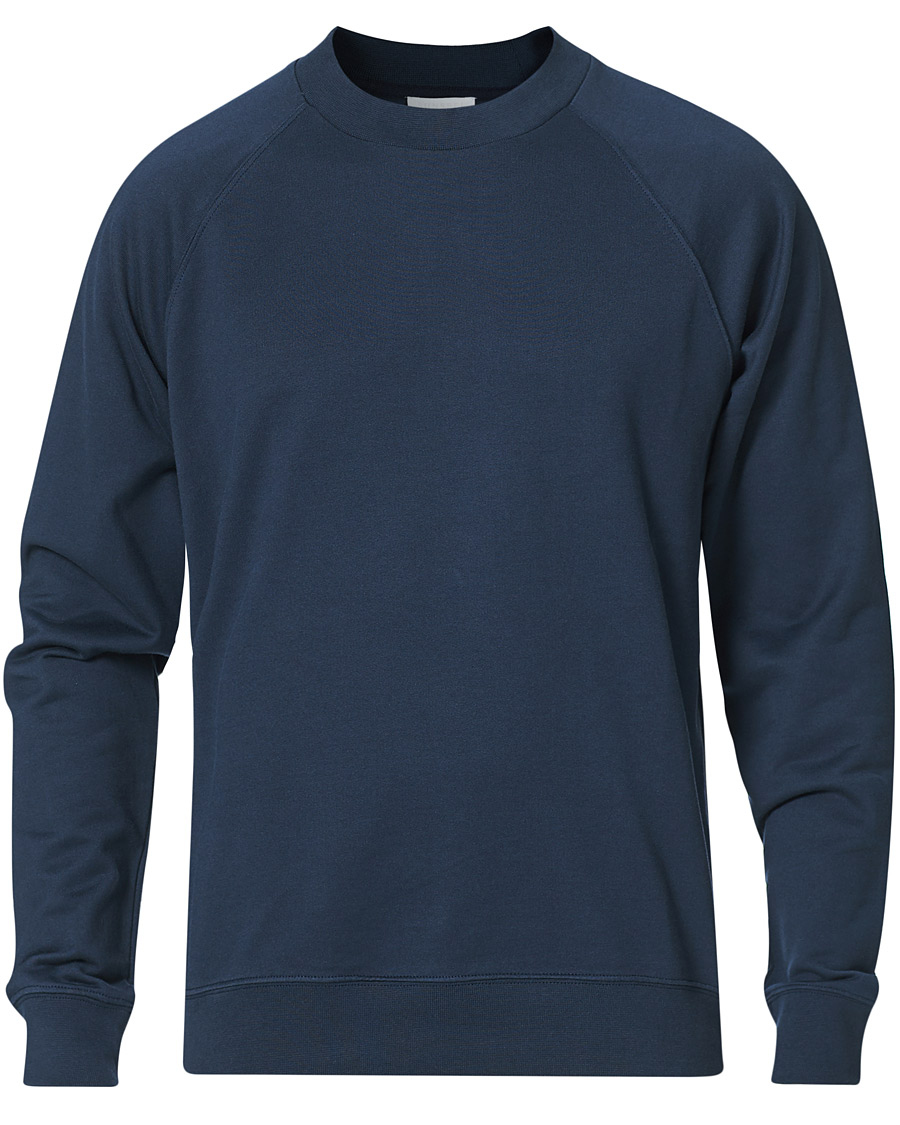 Heren | Truien | Sunspel | Sea Island Cotton Loopback Raglan Sweatshirt Navy