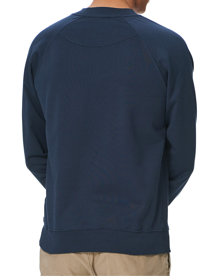 Heren | Truien | Sunspel | Sea Island Cotton Loopback Raglan Sweatshirt Navy