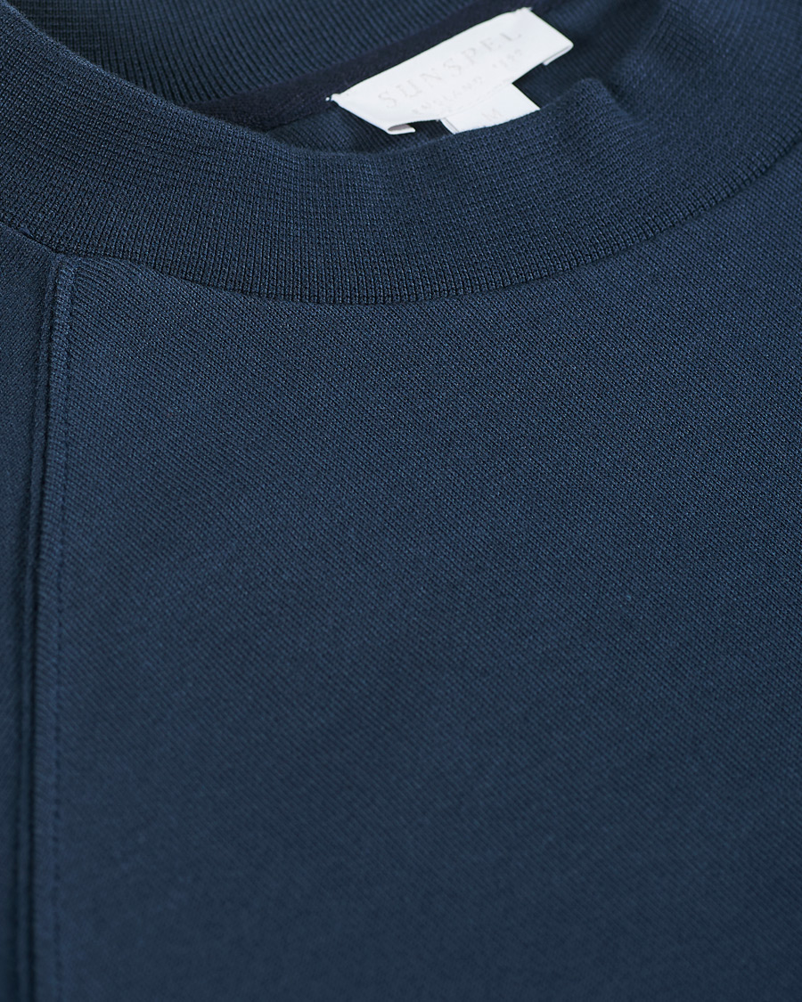 Heren | Truien | Sunspel | Sea Island Cotton Loopback Raglan Sweatshirt Navy