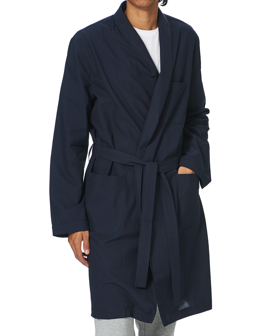 Heren | Pyjama's en gewaden | Sunspel | Cotton Robe Navy