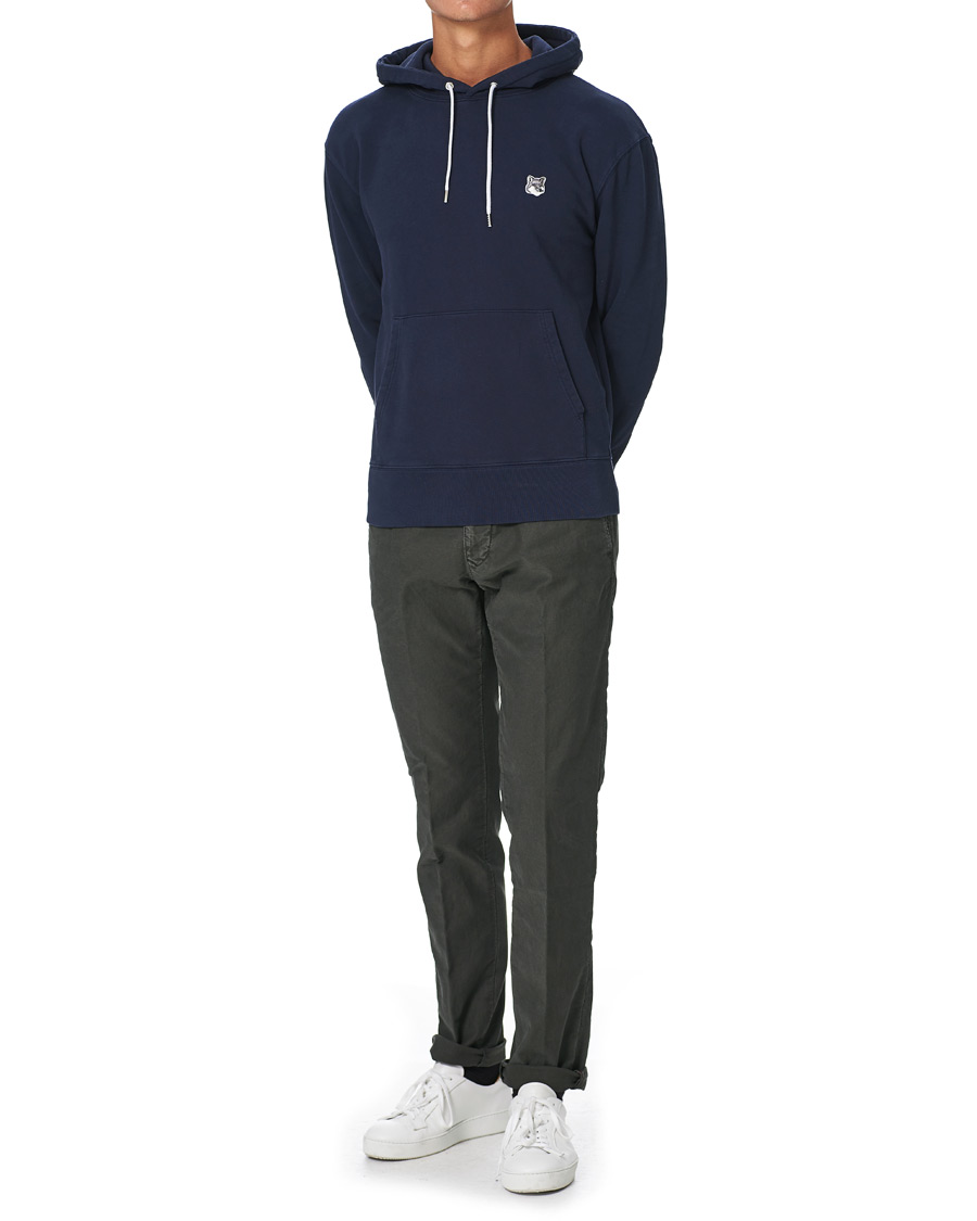 Heren | Truien | Maison Kitsuné | Grey Fox Head Hoodie Navy
