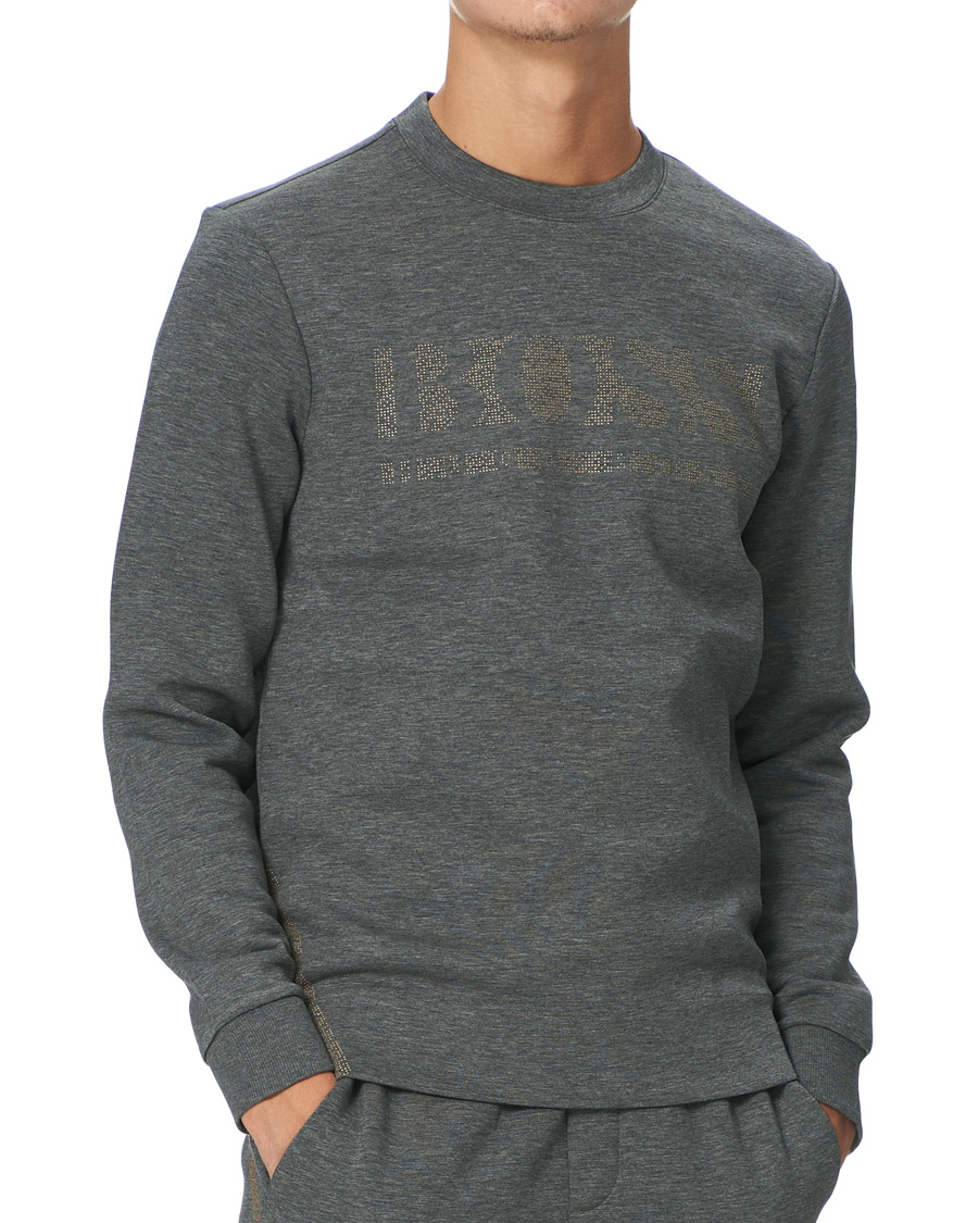 Heren | Truien | BOSS GREEN | BOSS Athleisure Salbo Iconic Crew Neck Sweatashirt Medium Grey