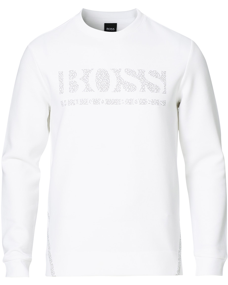 Heren | Truien | BOSS GREEN | BOSS Athleisure Salbo Iconic Crew Neck Sweatashirt White