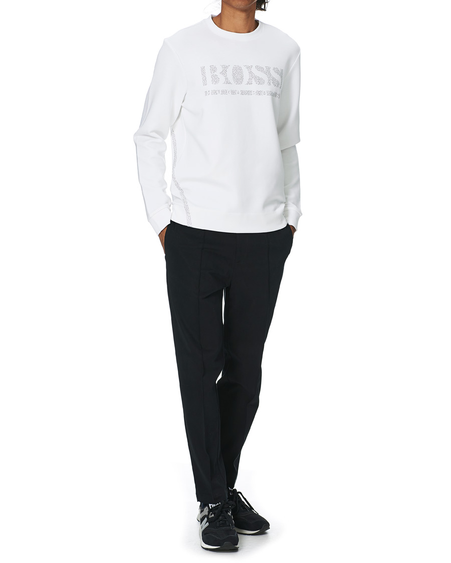 Heren | Truien | BOSS GREEN | BOSS Athleisure Salbo Iconic Crew Neck Sweatashirt White
