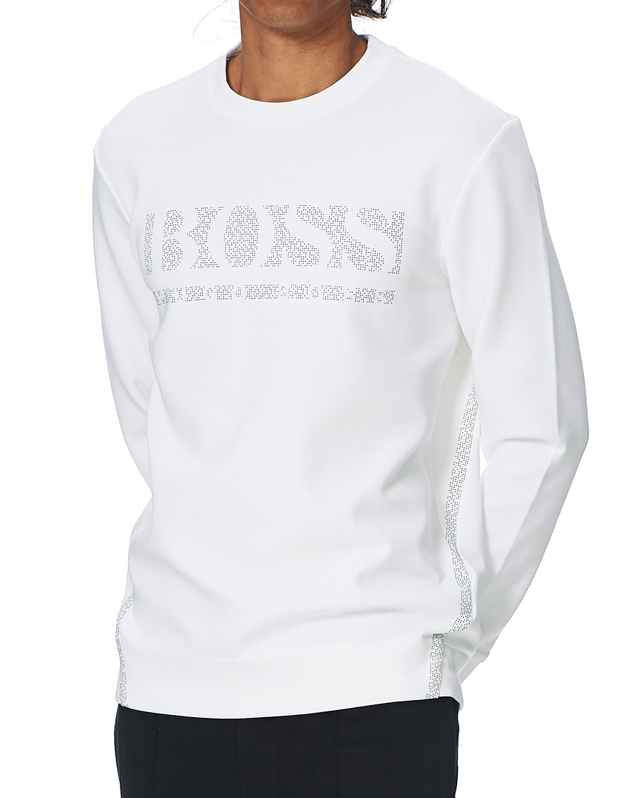 Heren | Truien | BOSS GREEN | BOSS Athleisure Salbo Iconic Crew Neck Sweatashirt White