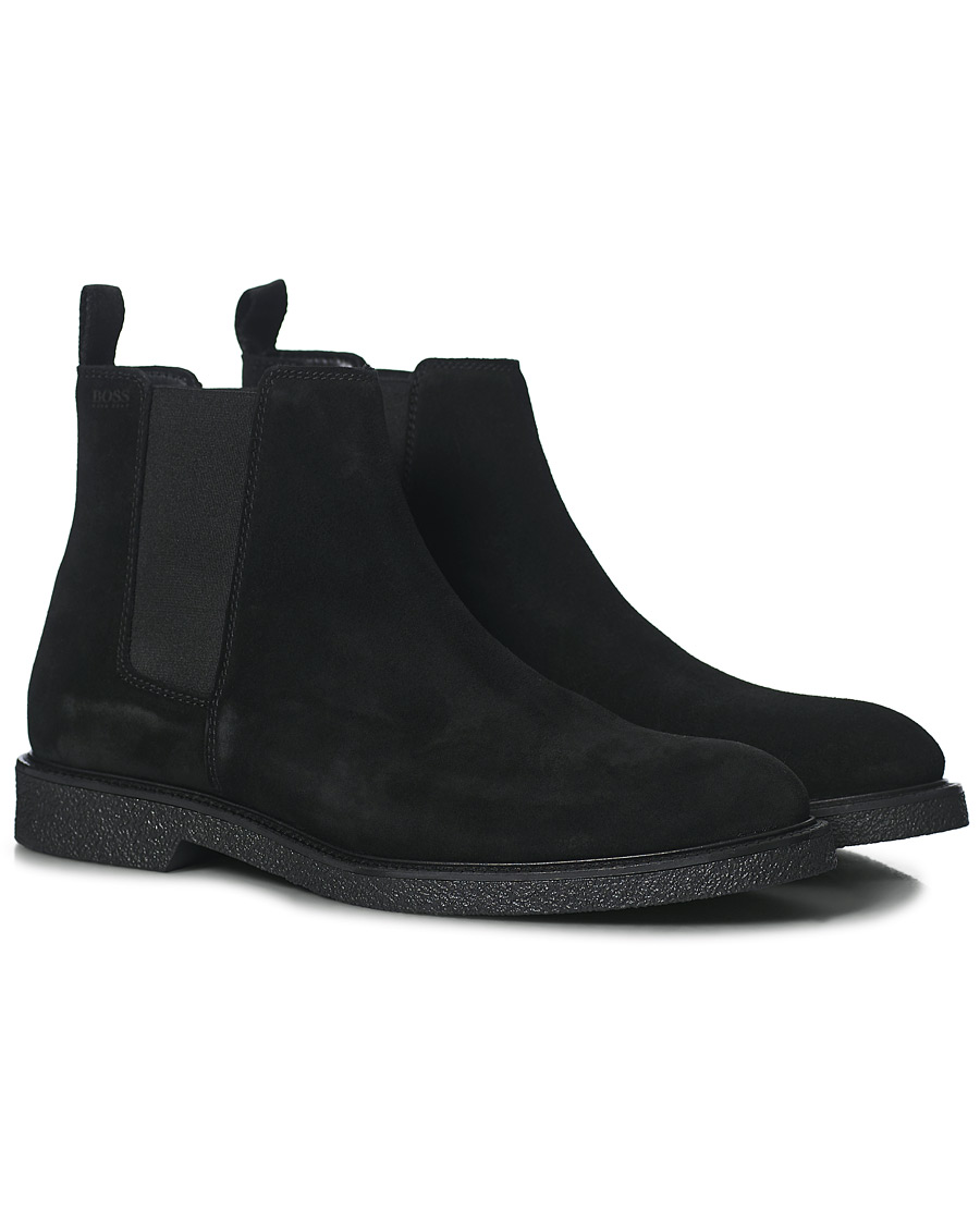 Heren | BOSS Tunley Suede Chelsea Boots Black | BOSS BLACK | BOSS Tunley Suede Chelsea Boots Black