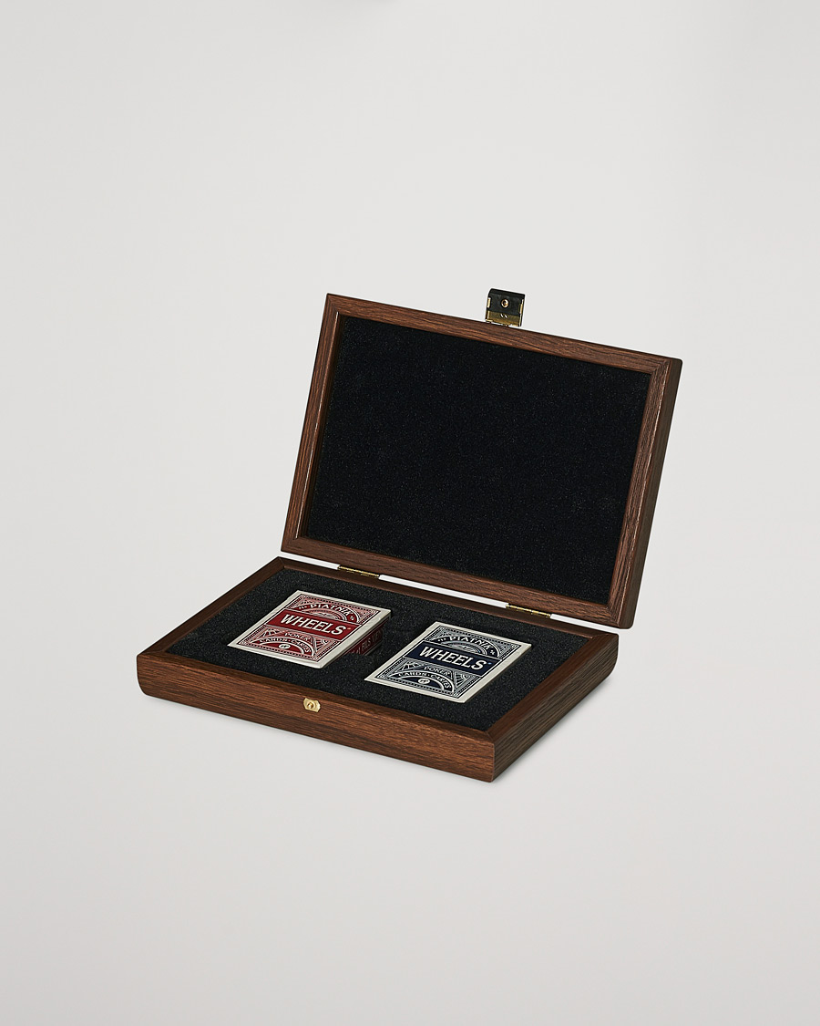 Heren | Spellen | Manopoulos | Wooden Card Case Dark Brown