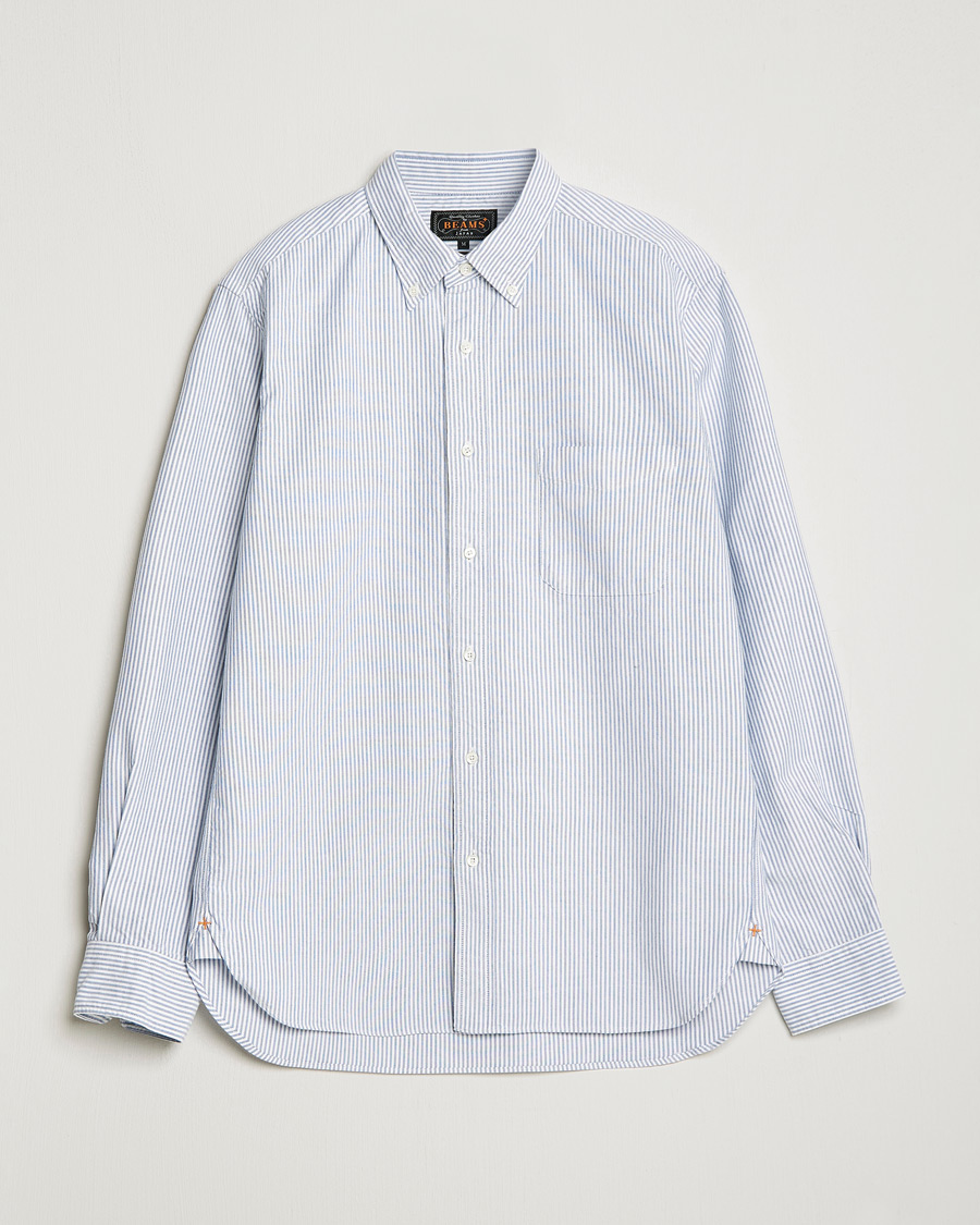 Heren | BEAMS PLUS | BEAMS PLUS | Oxford Button Down Shirt Light Blue Stripe
