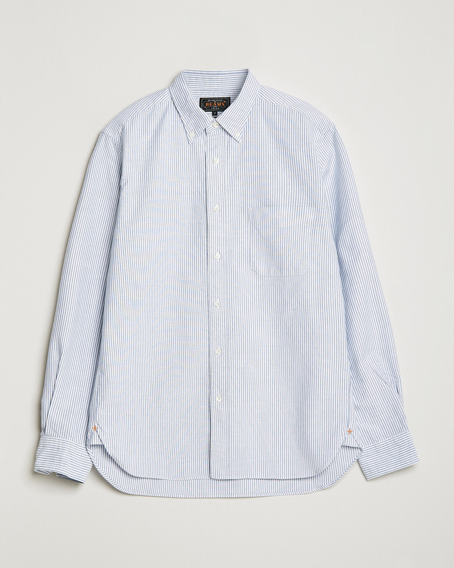 Heren | Overhemden | BEAMS PLUS | Oxford Button Down Shirt Blue Stripe