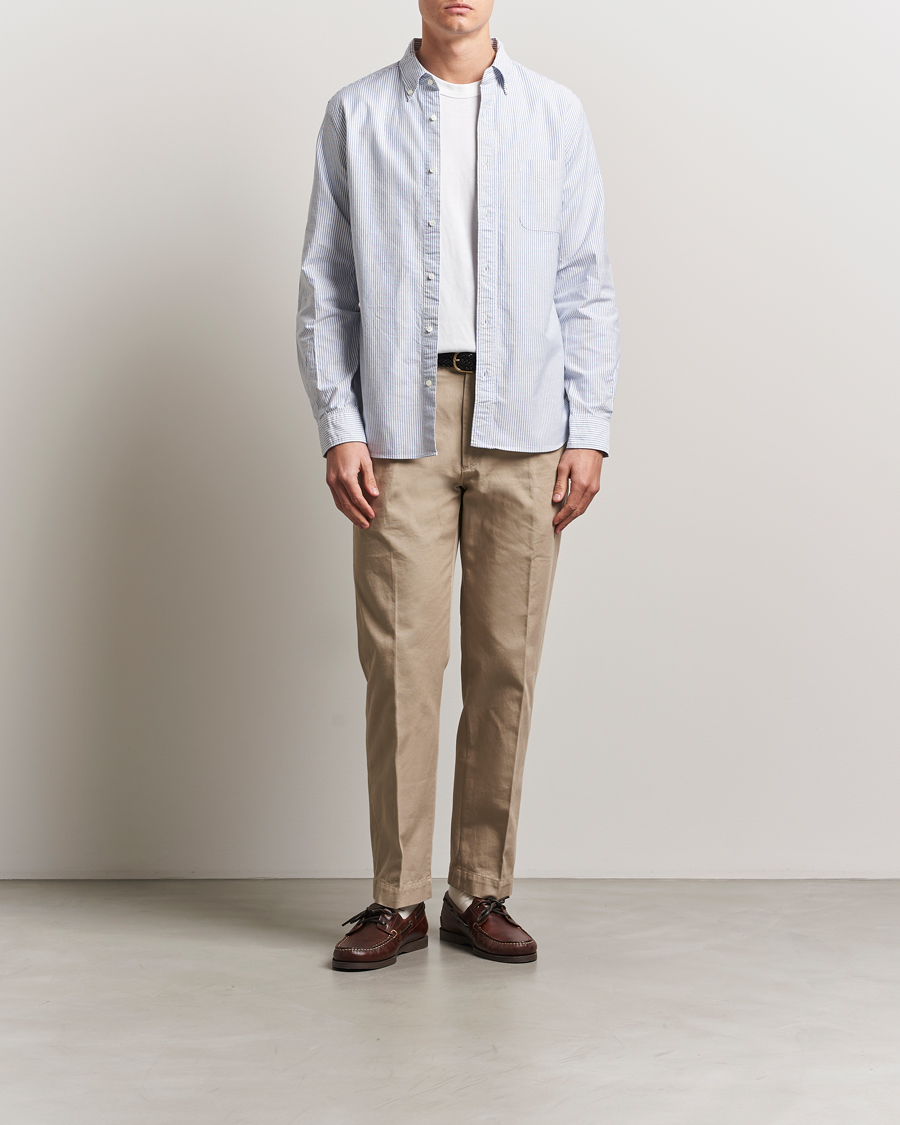 Heren | Overhemden | BEAMS PLUS | Oxford Button Down Shirt Blue Stripe