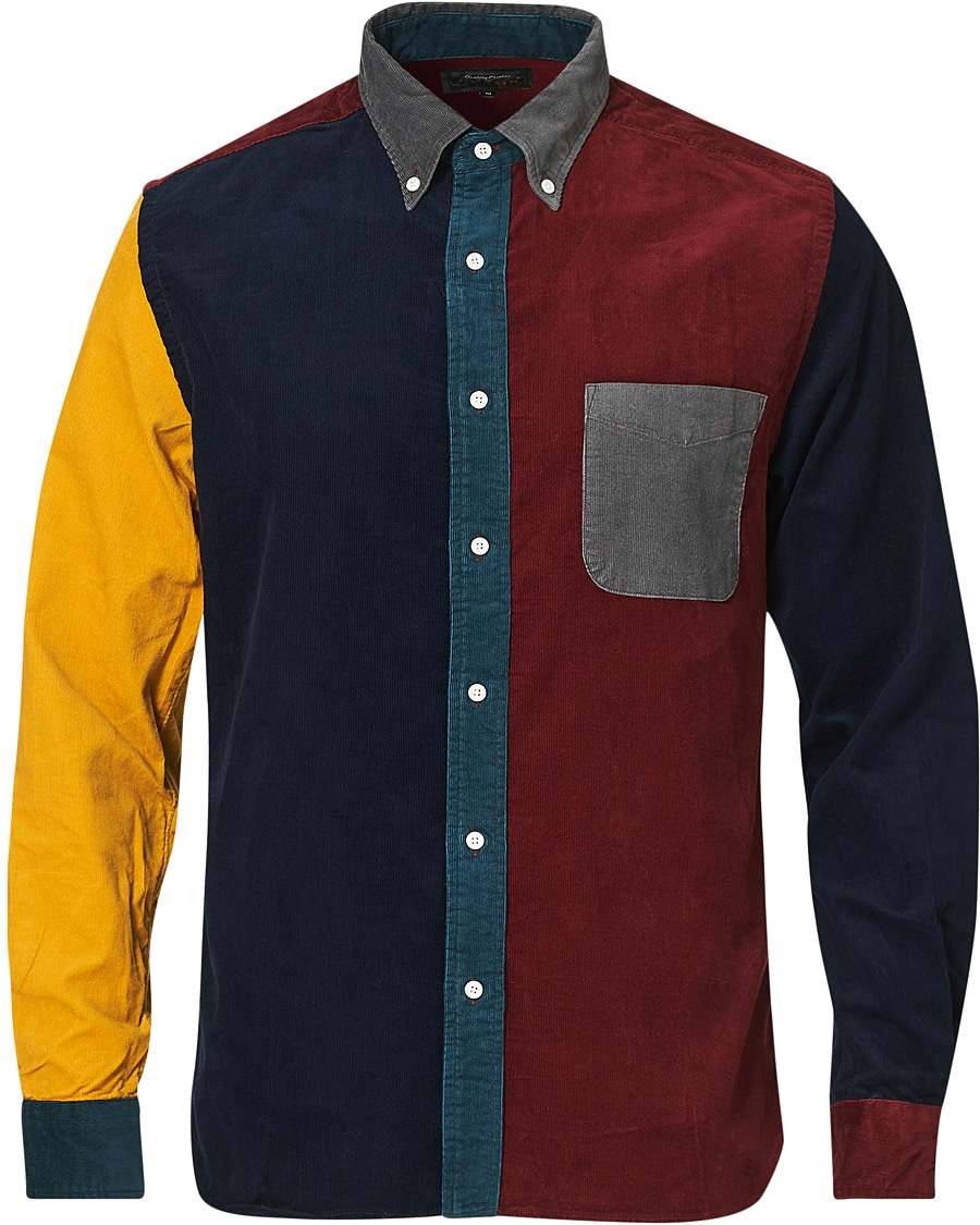 Heren | Overhemden | BEAMS PLUS | Corduroy Patchwork Button Down Shirt Grey