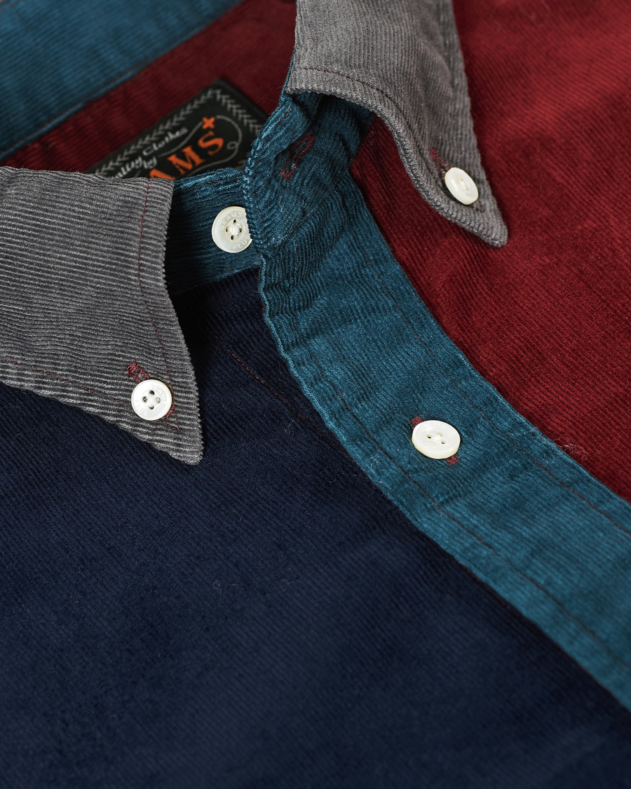 Heren | Overhemden | BEAMS PLUS | Corduroy Patchwork Button Down Shirt Grey