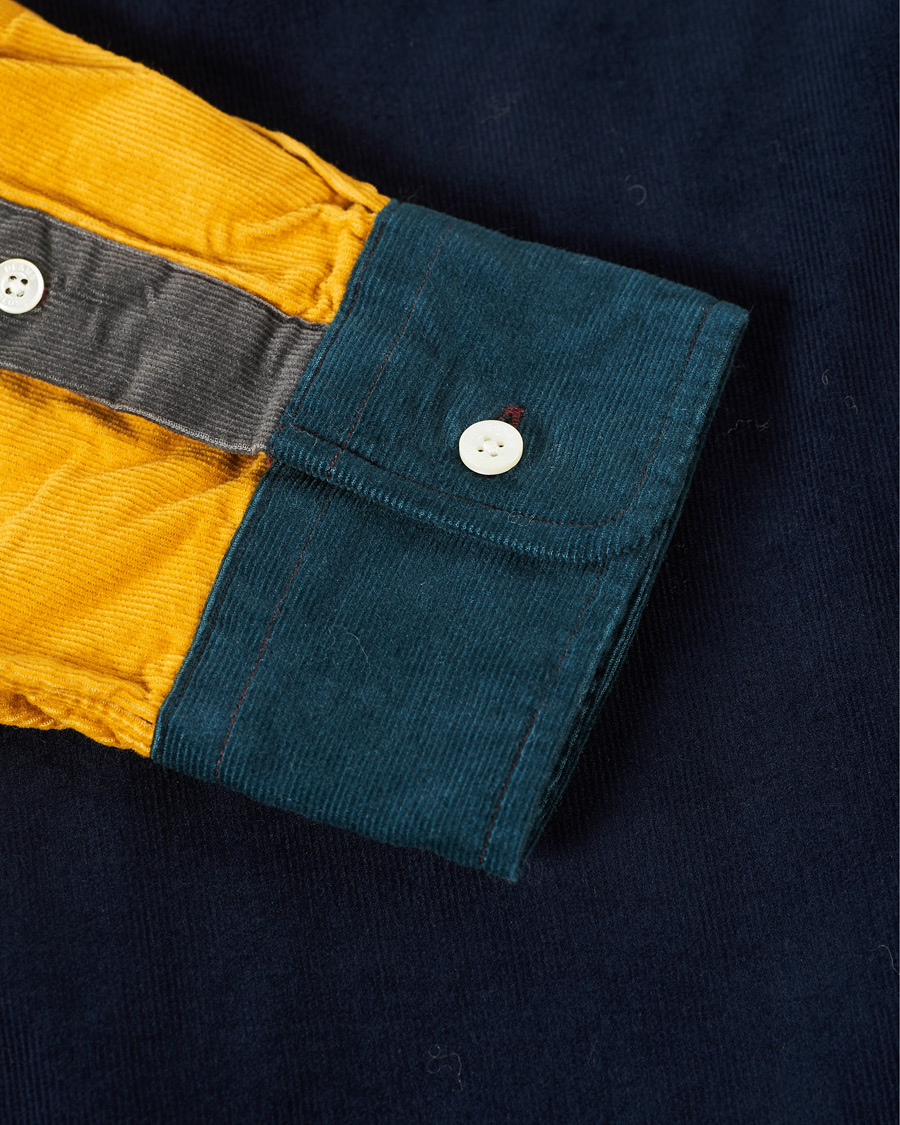 Heren | Overhemden | BEAMS PLUS | Corduroy Patchwork Button Down Shirt Grey