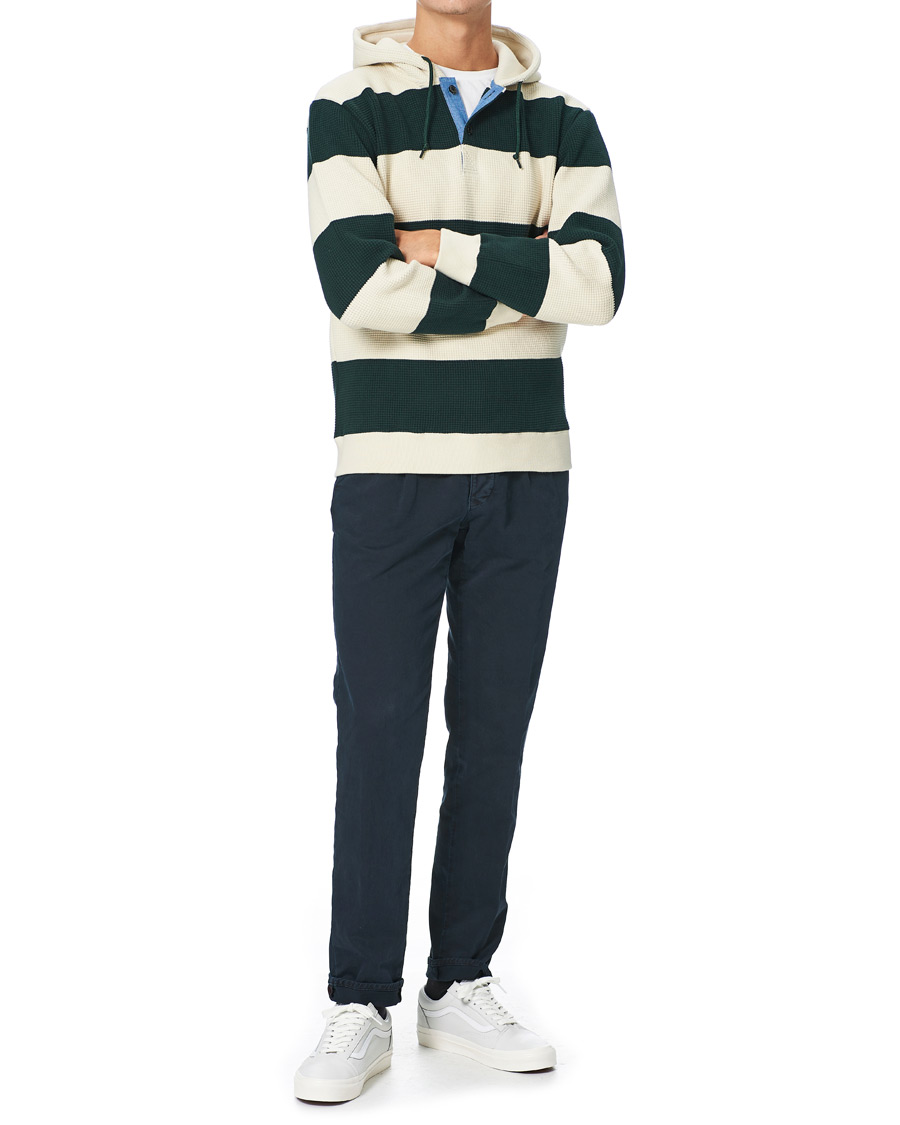 Heren | Truien | BEAMS PLUS | Thermal Hoodie White/Green