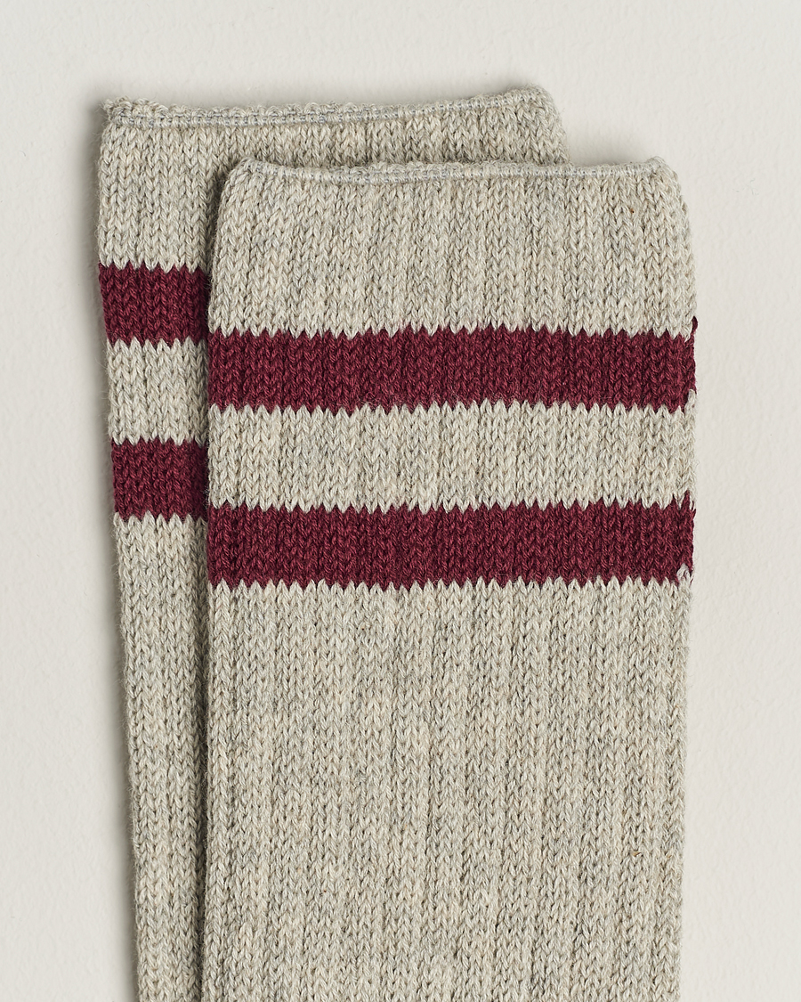 Heren |  | BEAMS PLUS | Schoolboy Socks Grey/Burgundy