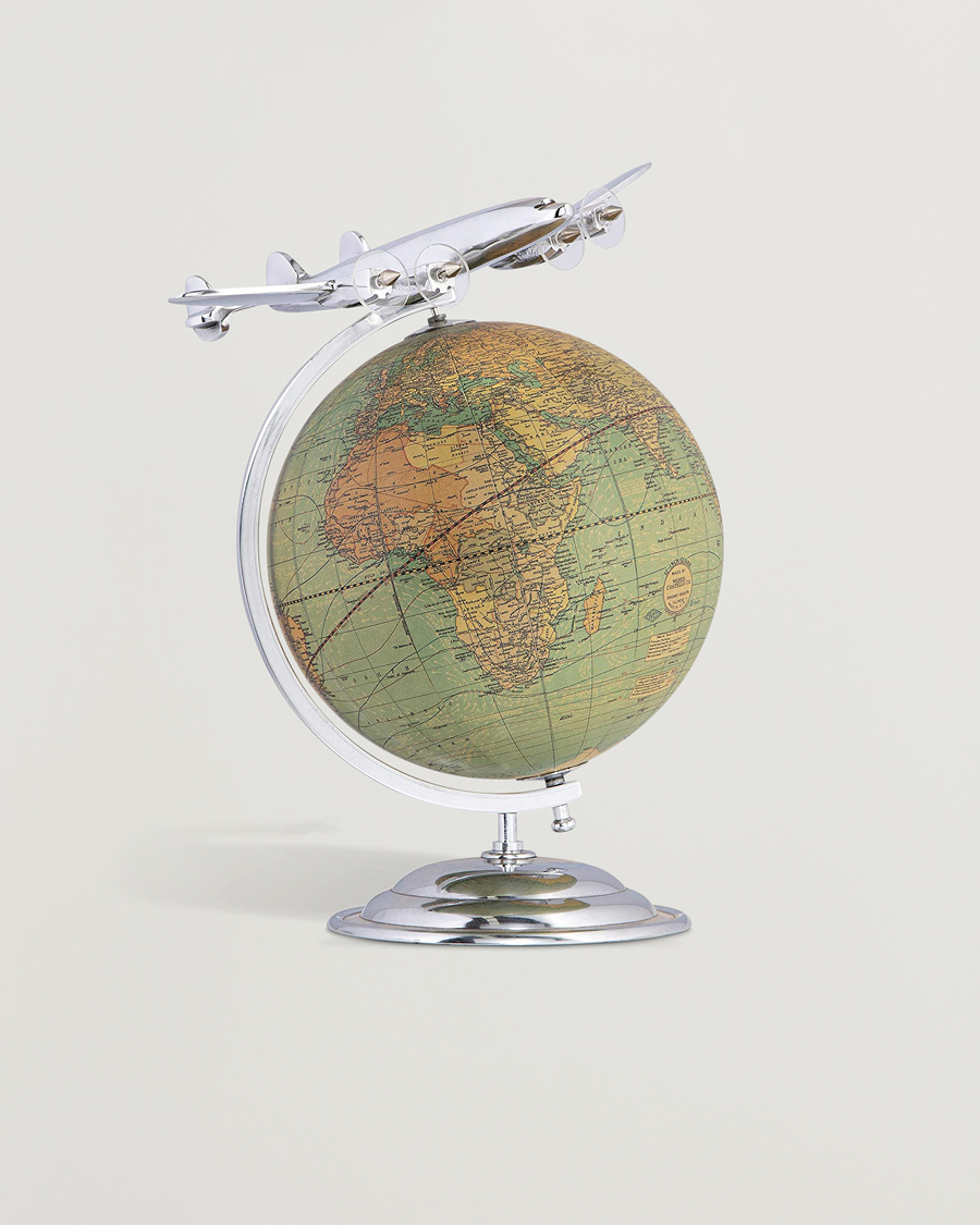 Heren | Decoratie | Authentic Models | On Top Of The World Globe and Plane Silver