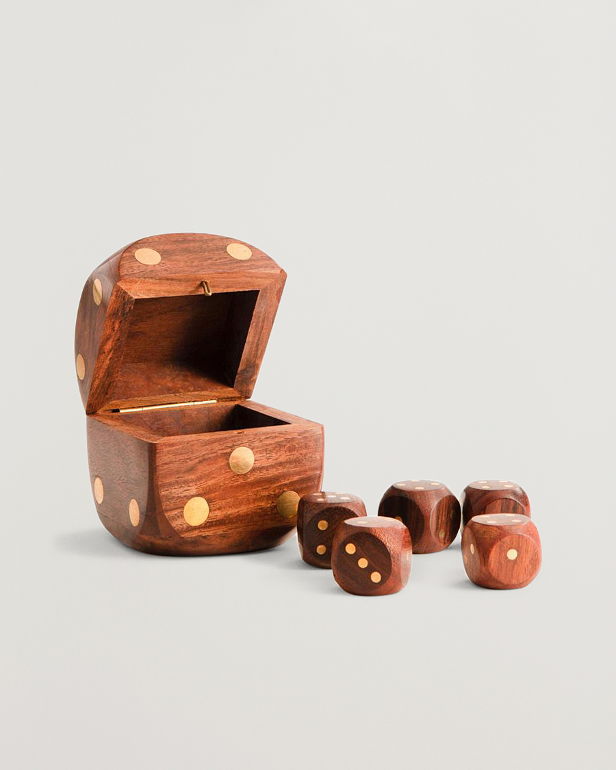 Heren | Decoratie | Authentic Models | Wooden Dice Box Brass