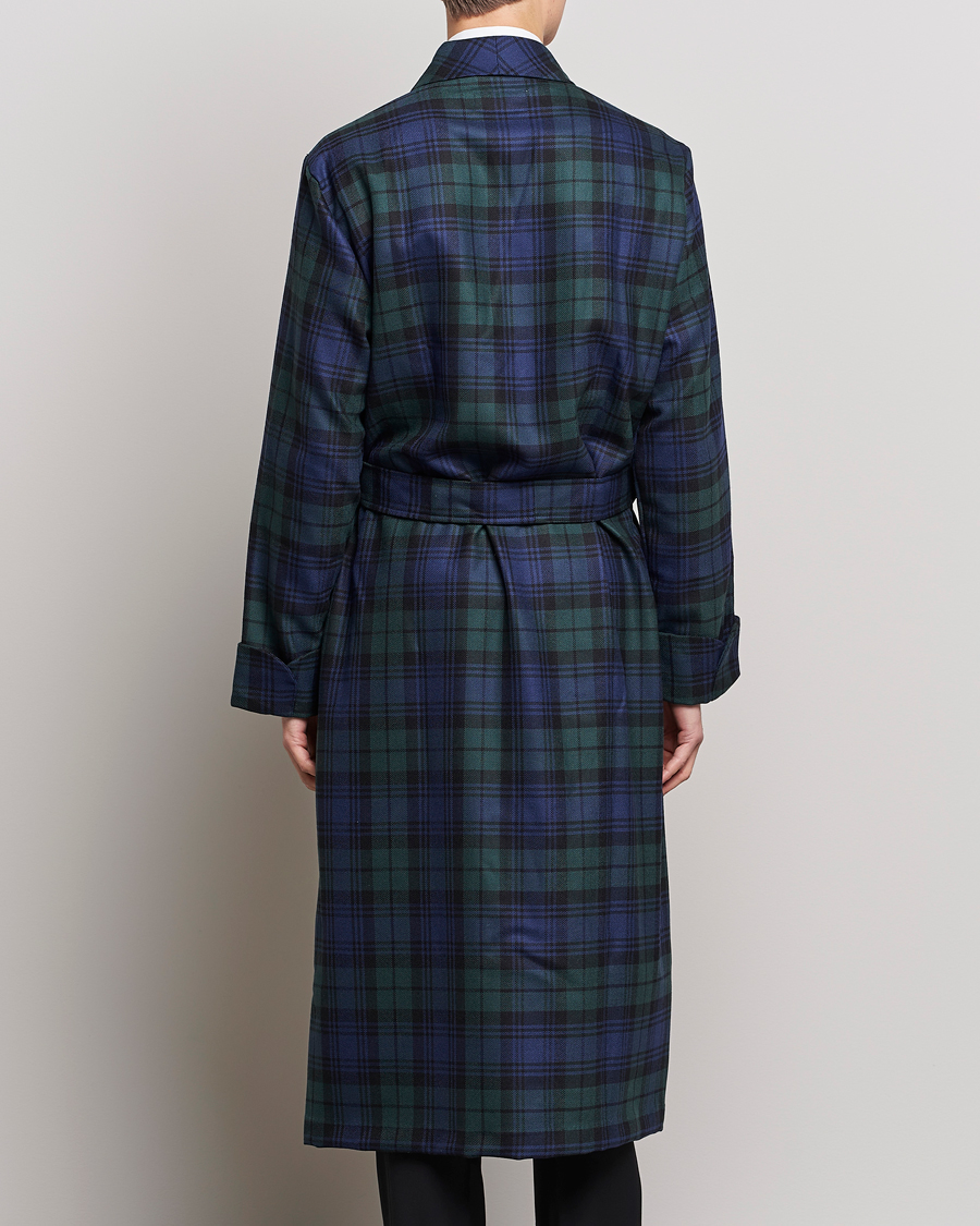 Heren | Pyjama's en gewaden | Derek Rose | Wool Tartan Dressing Gown Blackwatch