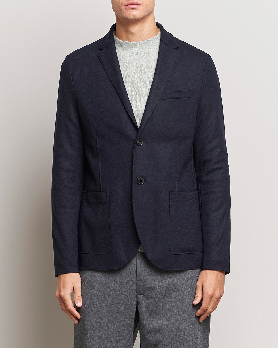 Heren | Blazers | Harris Wharf London | Two Button Vented Superfine Merino Blazer Navy