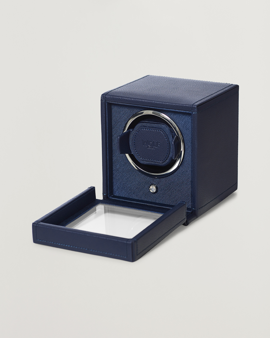 Heren | Horloge & juwelendozen | WOLF | WOLFCub Single Watch Winder With CoverNavy