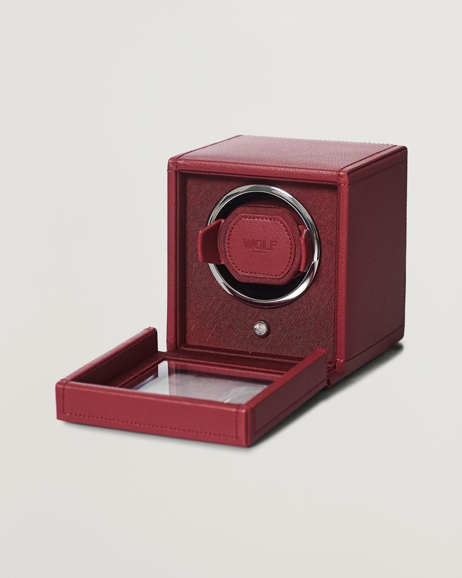 Heren | Horloge opwinders en dozen | WOLF | Cub Single Winder With Cover Bordeaux