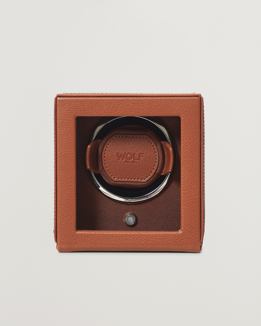Heren | Horloge & juwelendozen | WOLF | Cub Single Winder With Cover Cognac