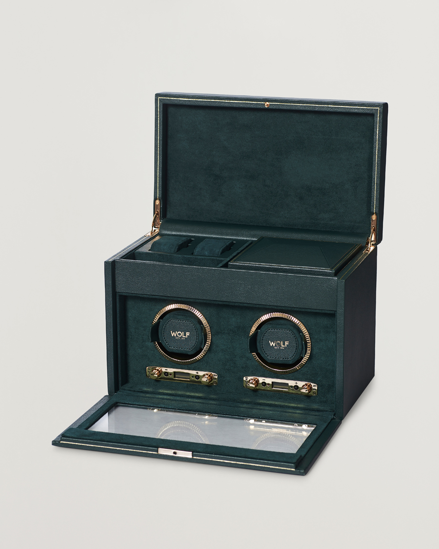Heren | WOLF British Racing Green Double Watch Winder | WOLF | British Racing Green Double Watch Winder