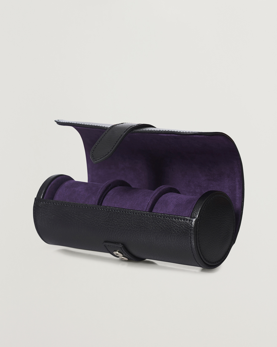 Herr | Klock- & smyckesetuin | WOLF | Blake Triple Watch Roll Black/Purple