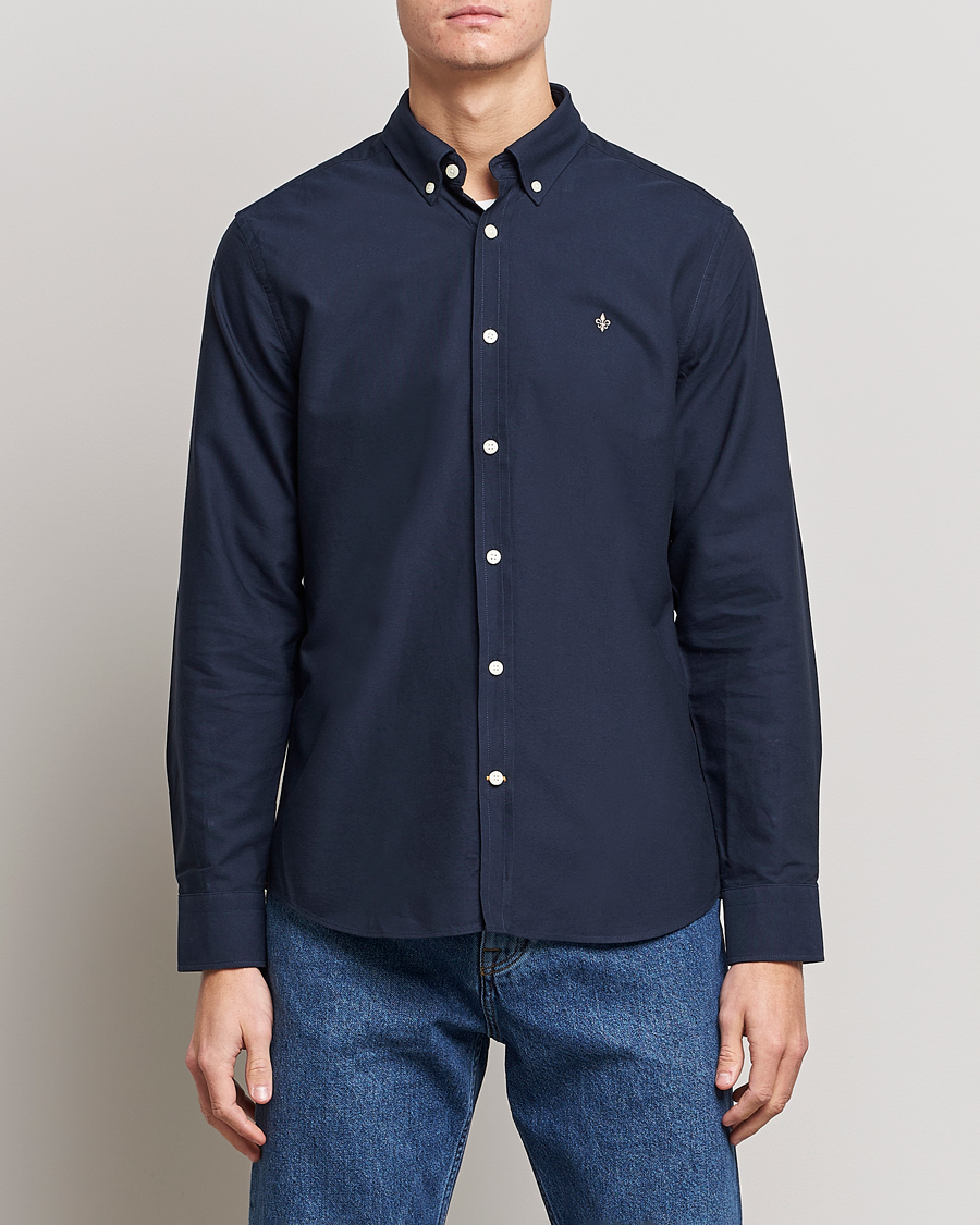 Heren | Morris | Morris | Oxford Button Down Cotton Shirt Navy