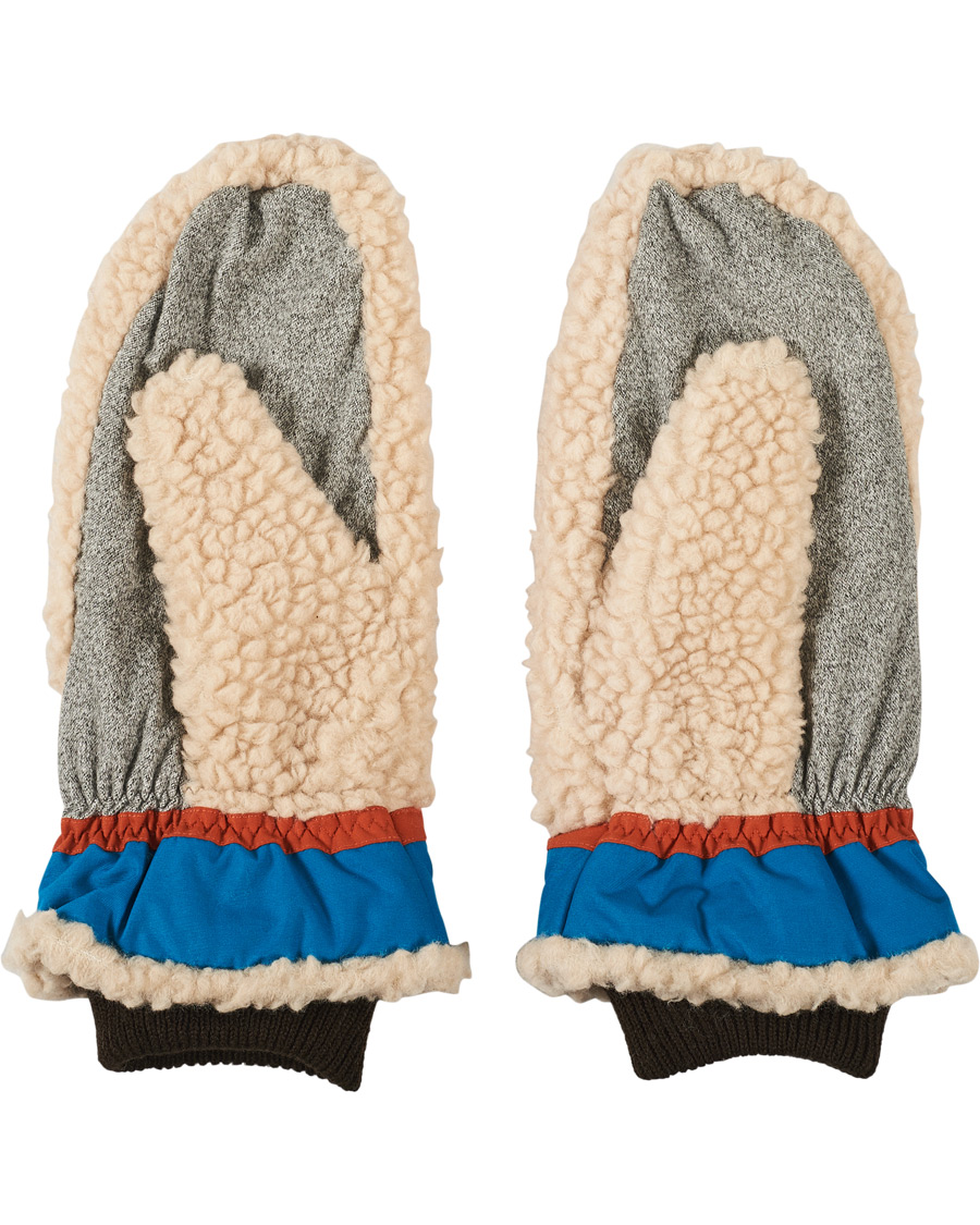 Heren | Elmer by Swany Miyo Wool Teddy Mittens Beige/Blue | Elmer by Swany | Miyo Wool Teddy Mittens Beige/Blue