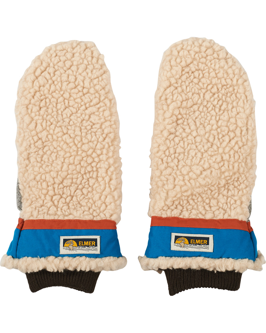 Heren | Elmer by Swany Miyo Wool Teddy Mittens Beige/Blue | Elmer by Swany | Miyo Wool Teddy Mittens Beige/Blue