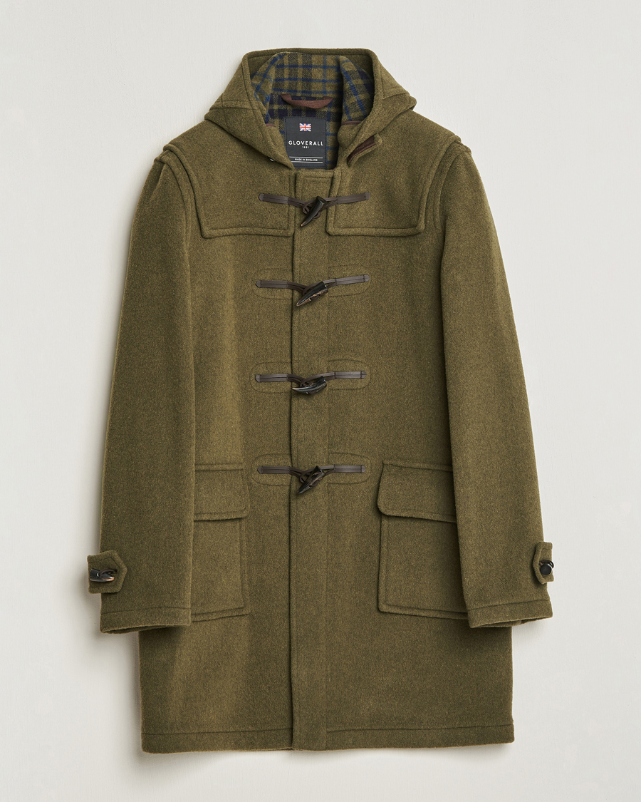 Heren | Jassen | Gloverall | Morris Duffle Coat Loden Green/Check
