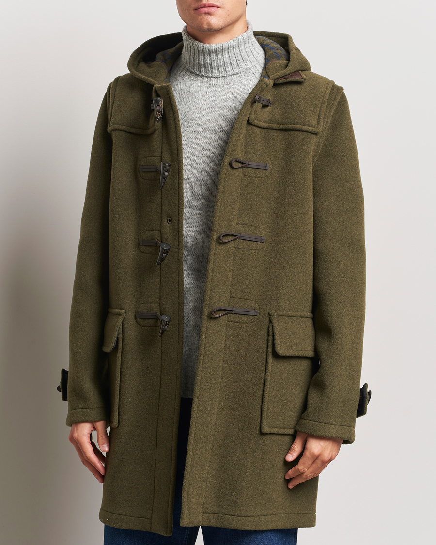 Heren | Jassen | Gloverall | Morris Duffle Coat Loden Green/Check
