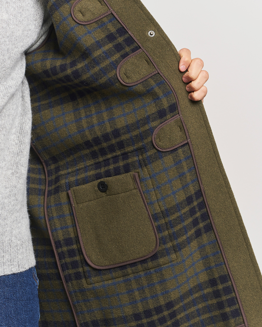 Heren | Jassen | Gloverall | Morris Duffle Coat Loden Green/Check