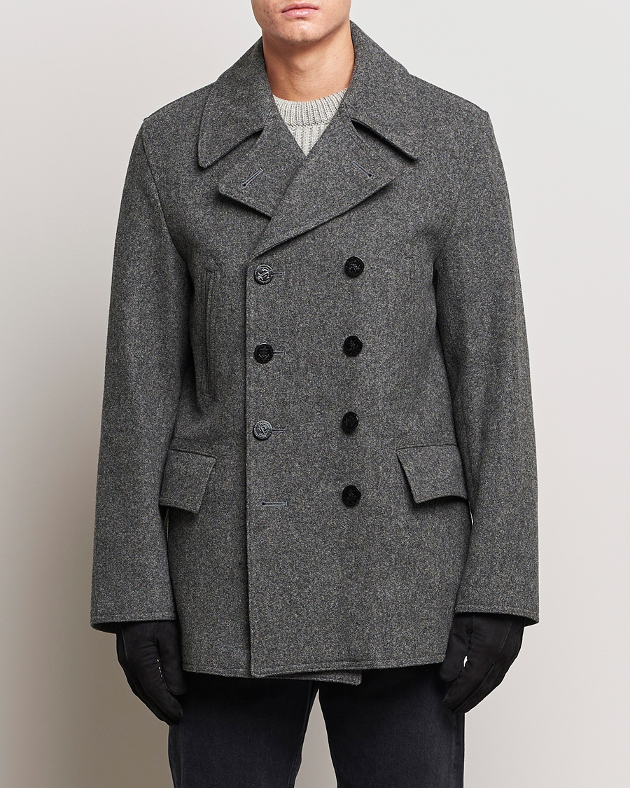 Heren | Gloverall | Gloverall | Churchill Reefer Peacoat Grey